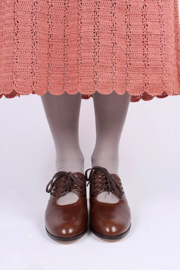 1930s everyday Oxford shoes, brown, Emma