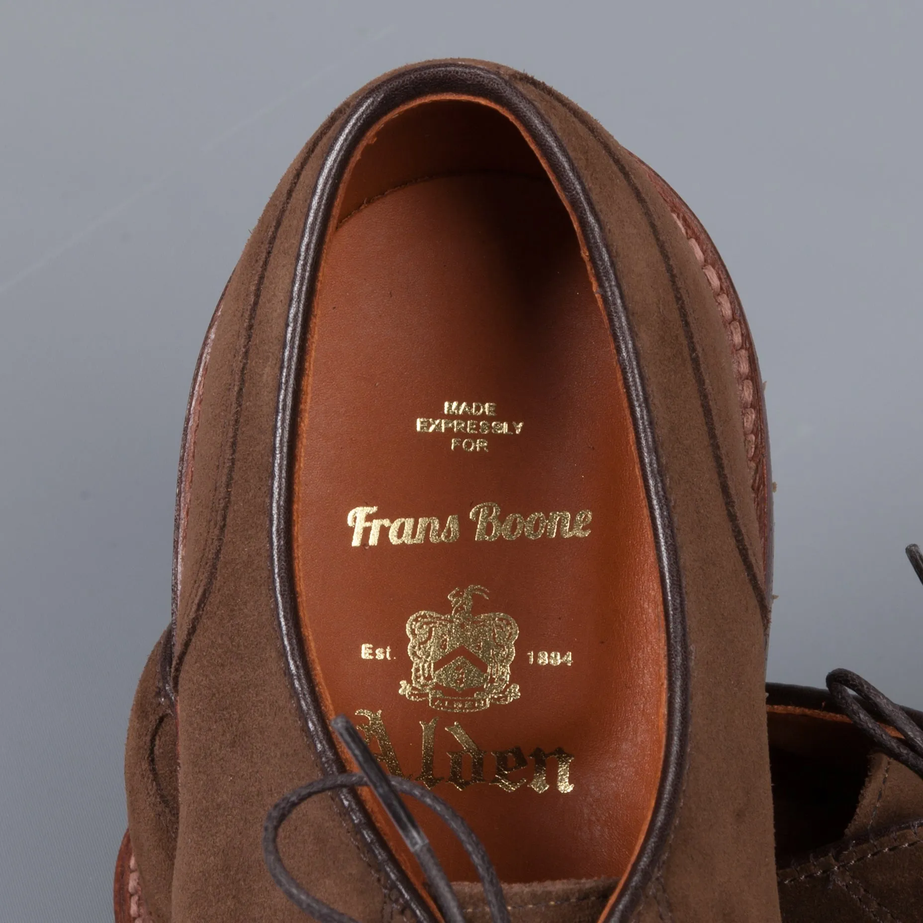 Alden x Frans Boone Humus suede NST on commando sole