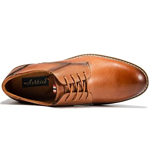 Arkbird Men's Classic Stylish Genuine Leather Plain Toe Oxford Dress Shoe for Business Work Oxfords Derbys Mens 6