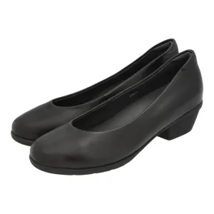 Barani Black Leather Heels (Short)