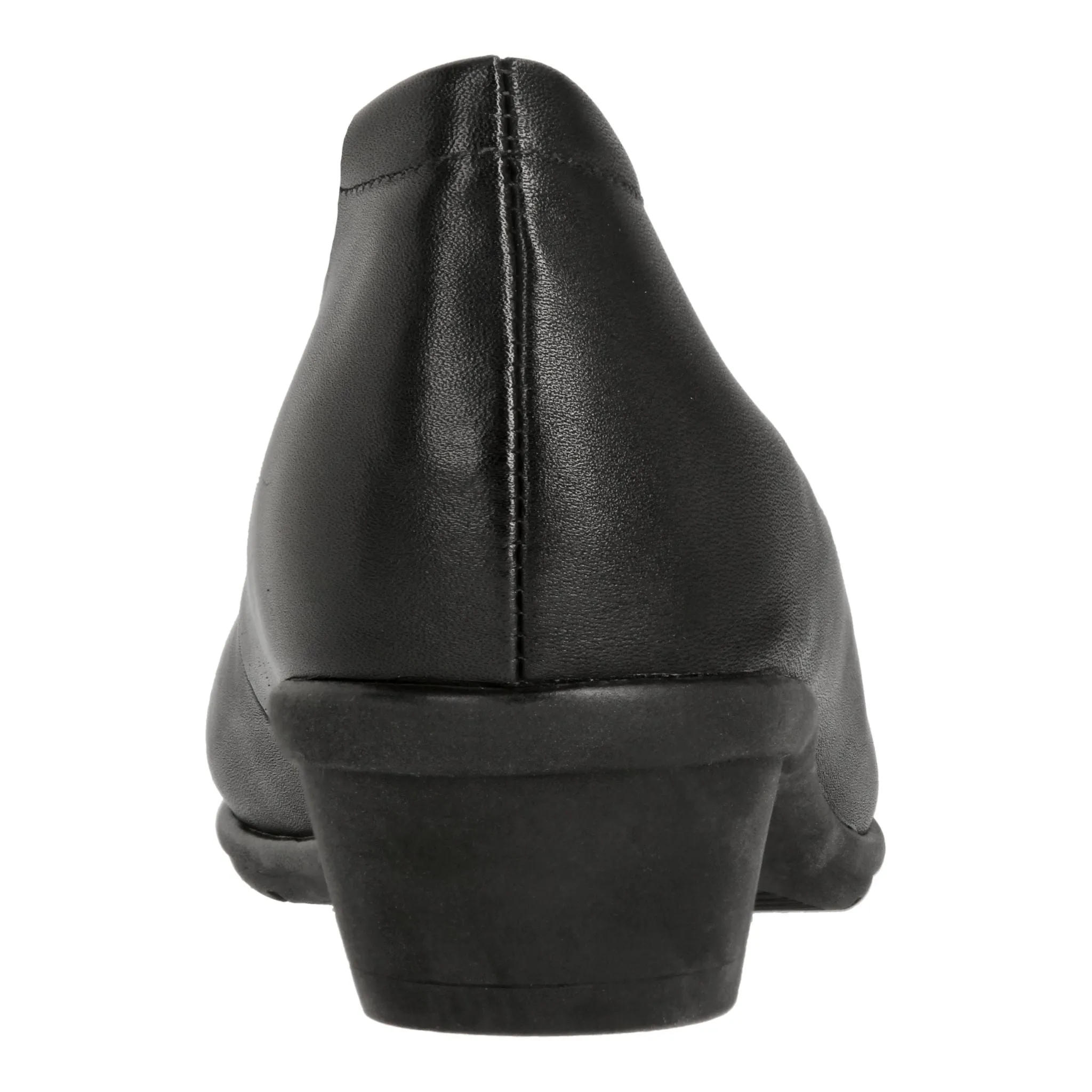 Barani Black Leather Heels (Short)