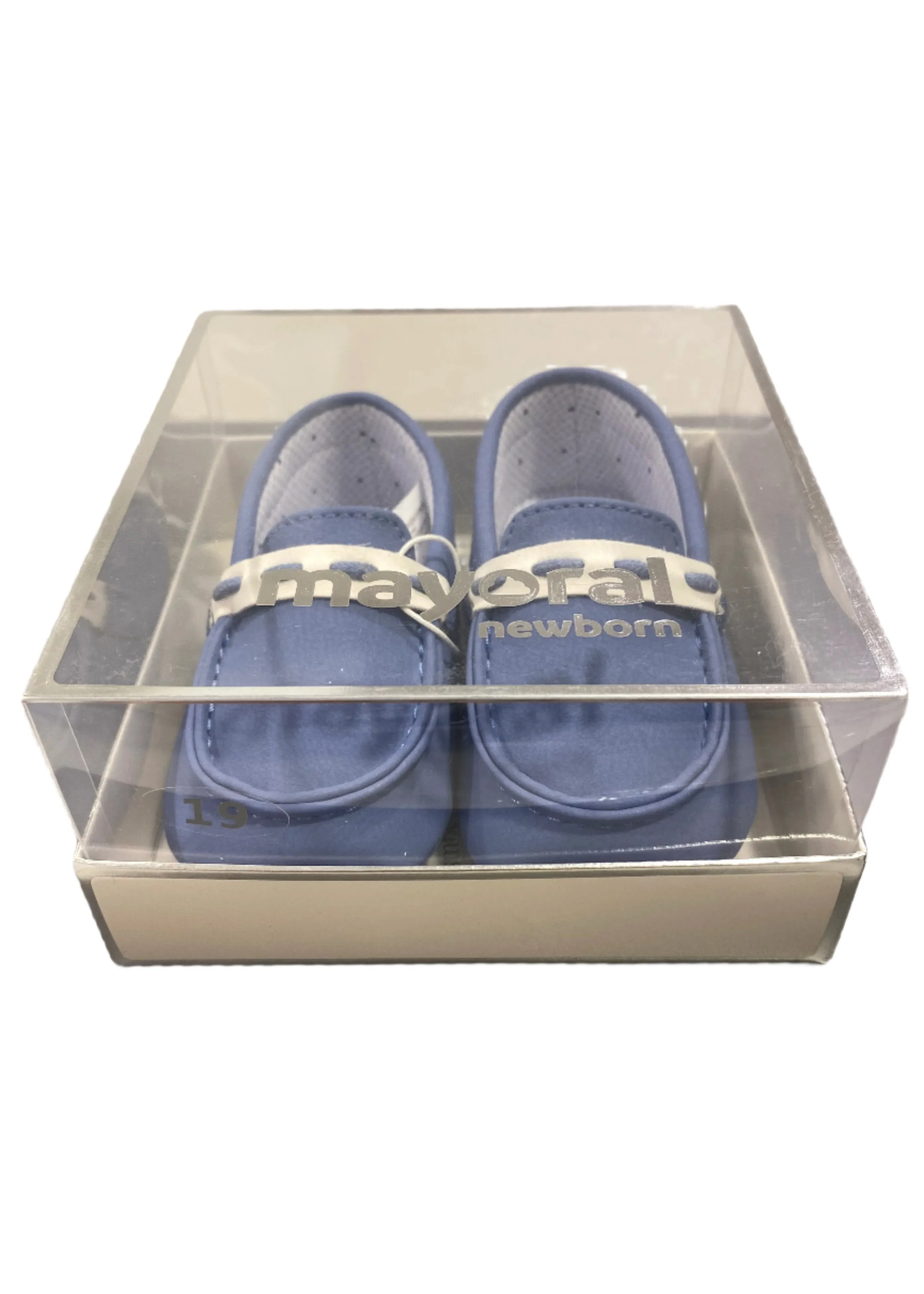 Blue Faux Leather Slip-On Baby Shoes