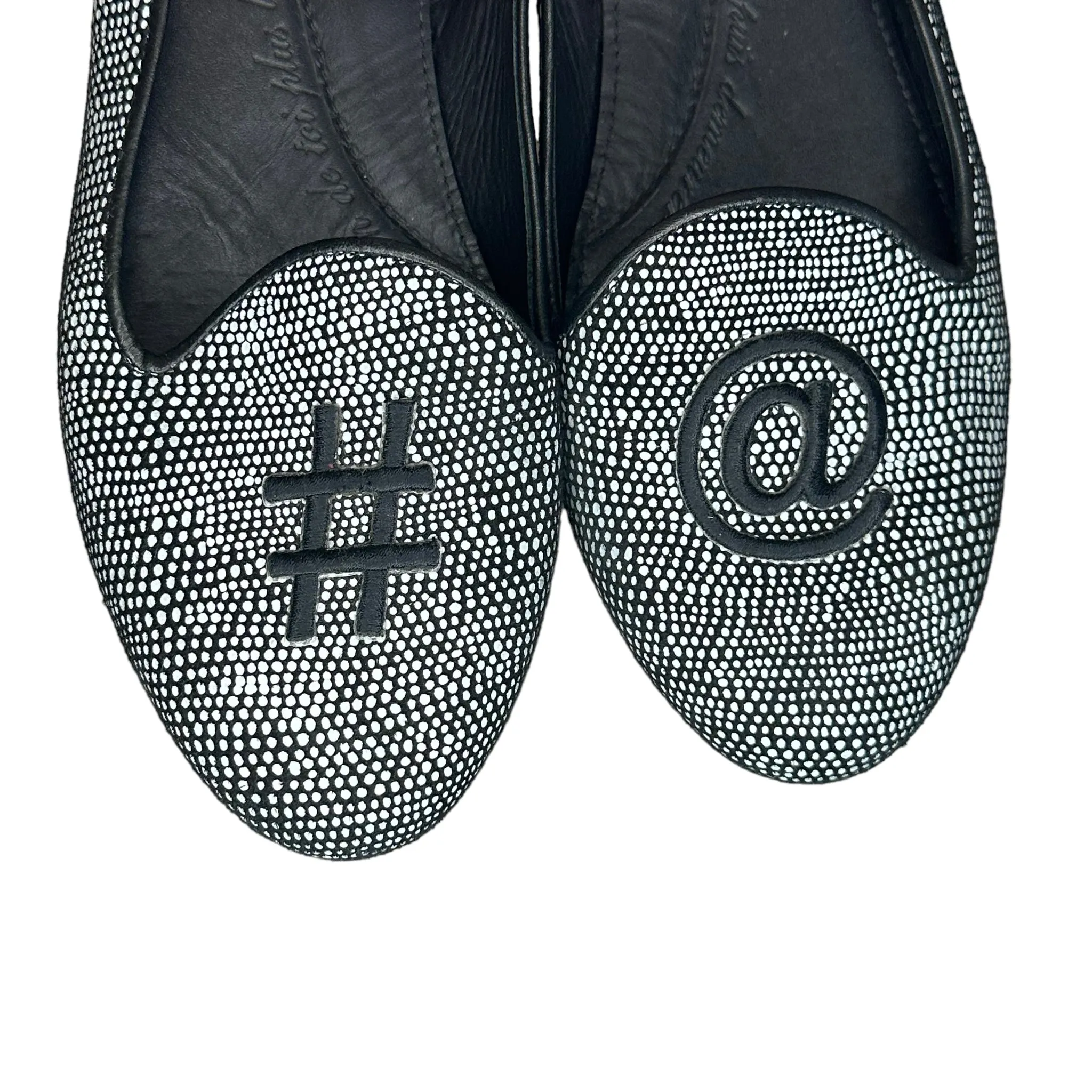 CHATELLES Black & Silver Hashtag Loafers