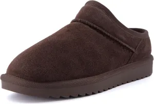 CUSHIONAIRE Women's Hilo 2 Premium Suede Slip-On House Slippers  Clog Slippers for Women, Memory Foam, Faux Shearling, Wide Widths Available