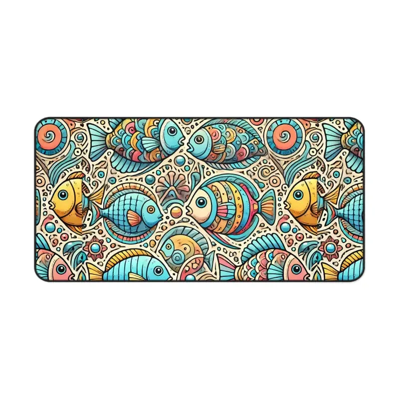 Elegant Colorful Fishes Desk Mat