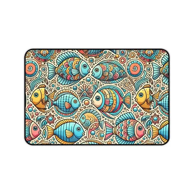 Elegant Colorful Fishes Desk Mat