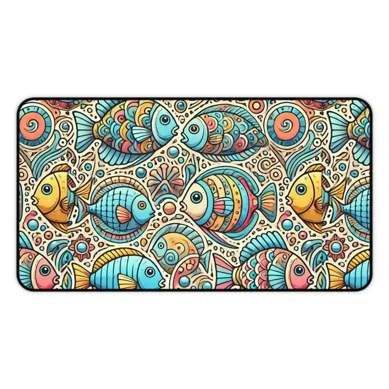 Elegant Colorful Fishes Desk Mat