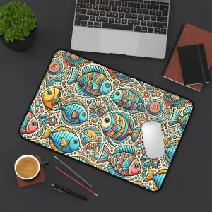 Elegant Colorful Fishes Desk Mat