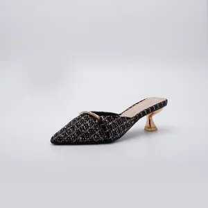 Europian Premium Black printed Mules