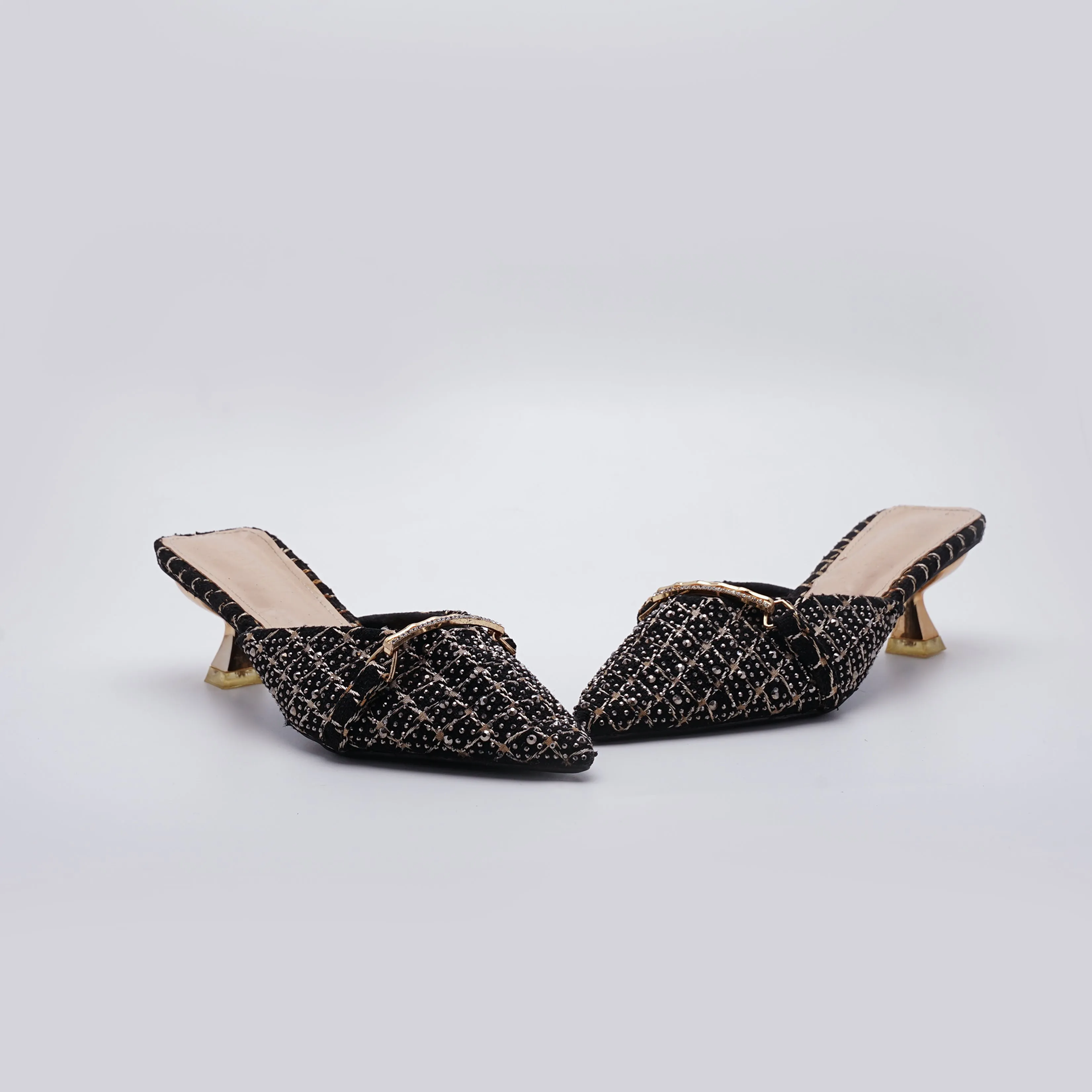 Europian Premium Black printed Mules