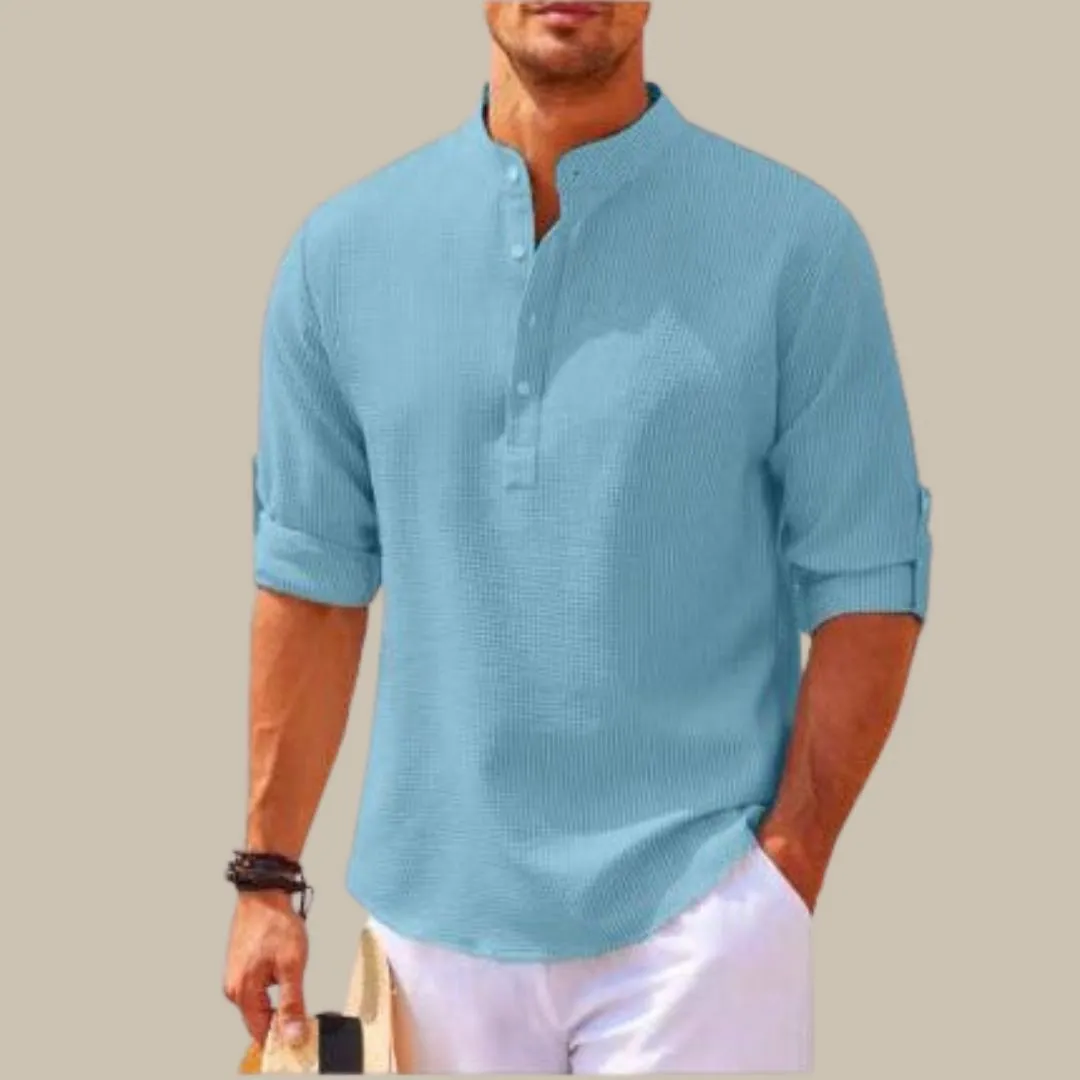 FINRIX | Linen Men's Shirt with Turn-Down Collar
