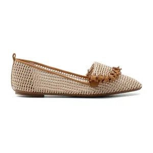 Flat Straw Mesh Ballet Flats