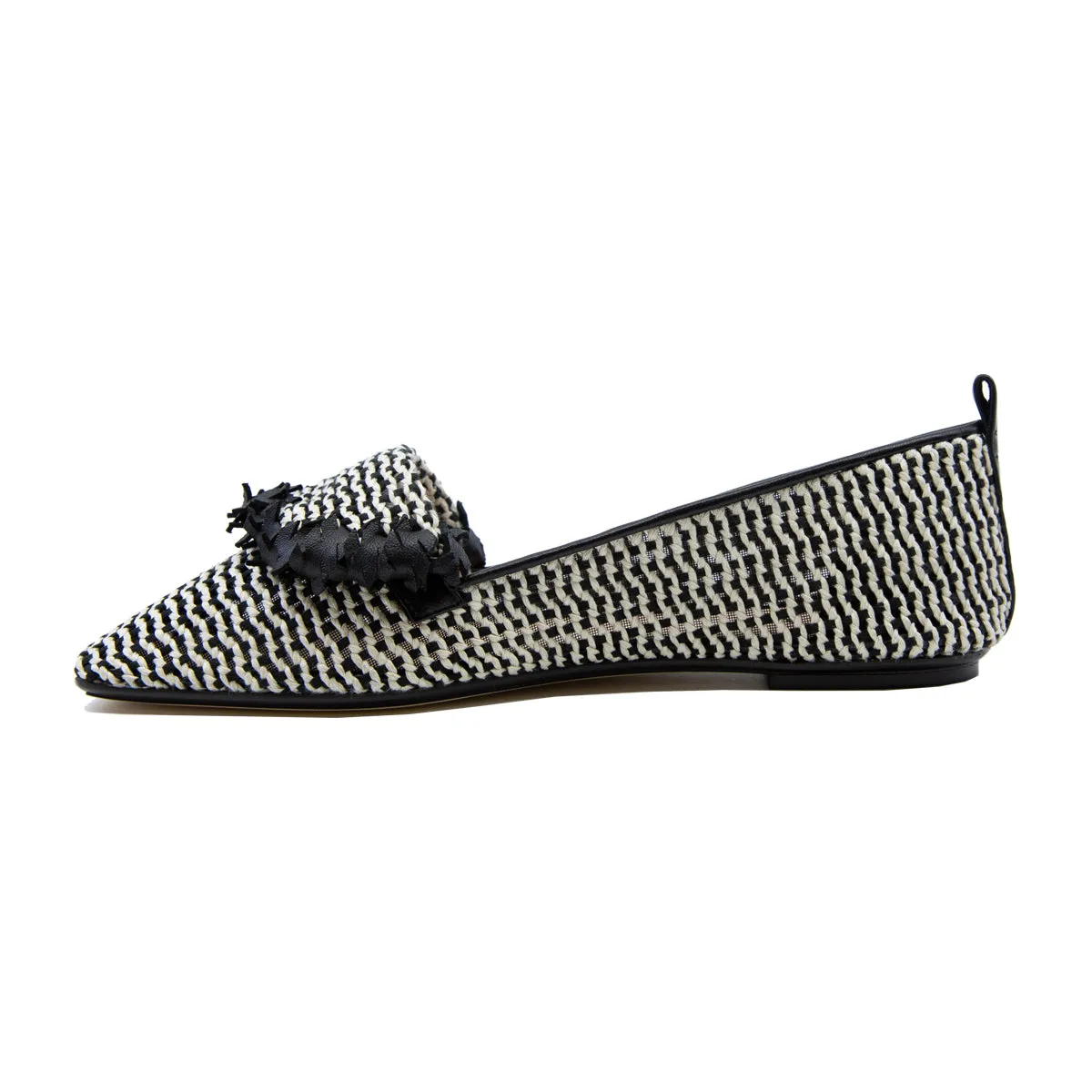 Flat Straw Mesh Ballet Flats