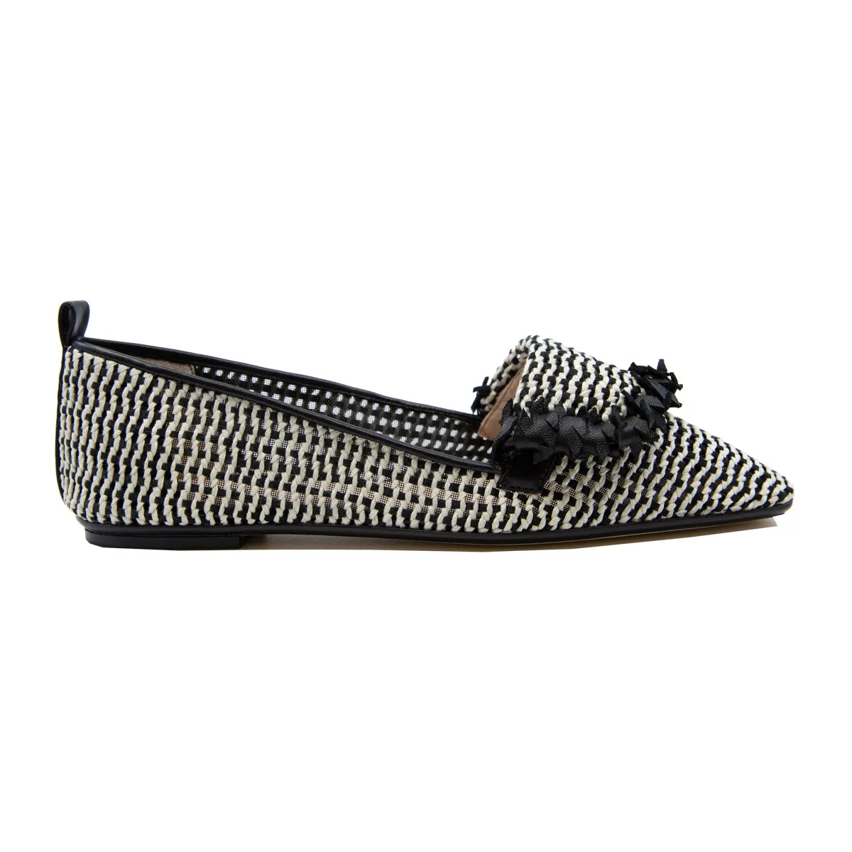 Flat Straw Mesh Ballet Flats