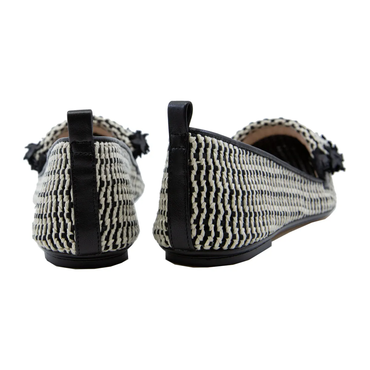Flat Straw Mesh Ballet Flats