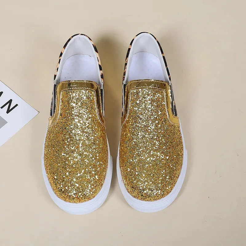 Glitter Sequins Flat Loafers