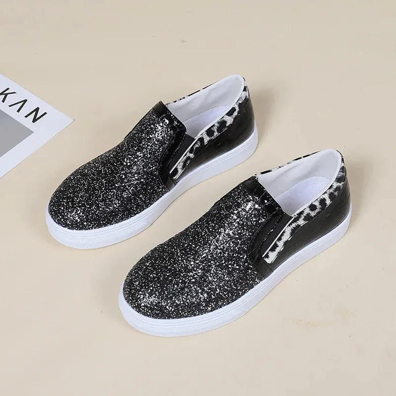 Glitter Sequins Flat Loafers