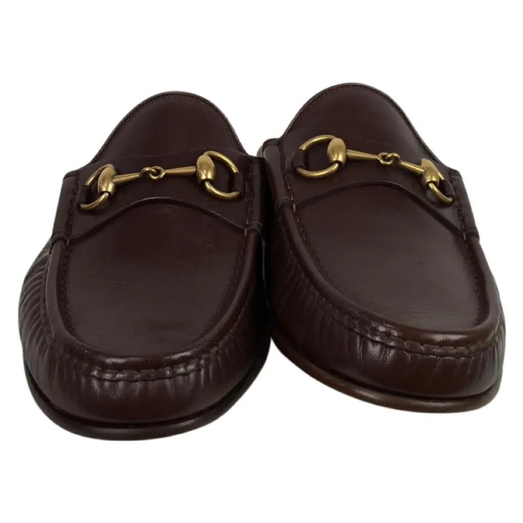 Gucci Men’s Kings Leather Slipper Slides With Buckle