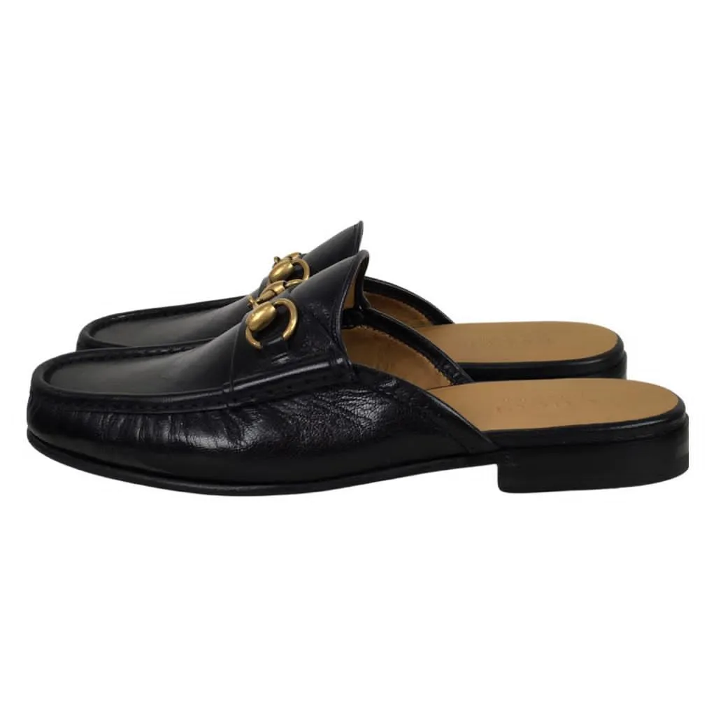 Gucci Men’s Kings Leather Slipper Slides With Buckle
