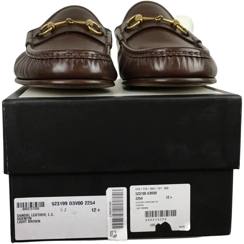 Gucci Men’s Kings Leather Slipper Slides With Buckle