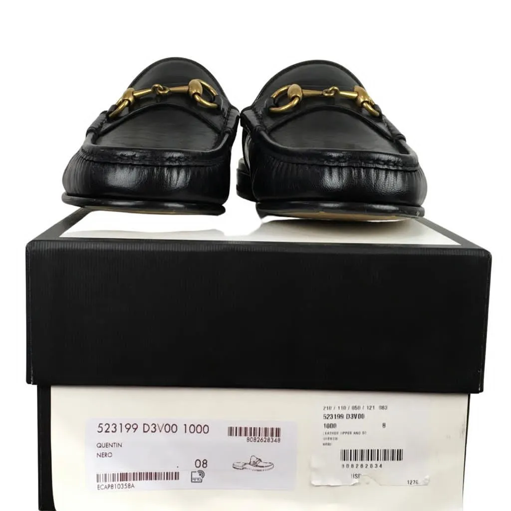 Gucci Men’s Kings Leather Slipper Slides With Buckle