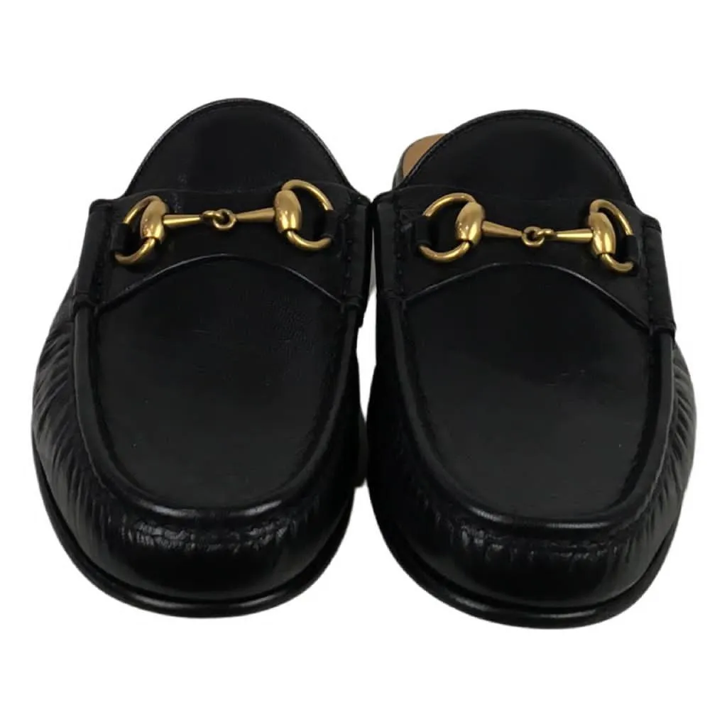 Gucci Men’s Kings Leather Slipper Slides With Buckle