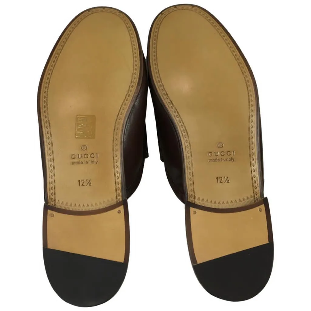 Gucci Men’s Kings Leather Slipper Slides With Buckle