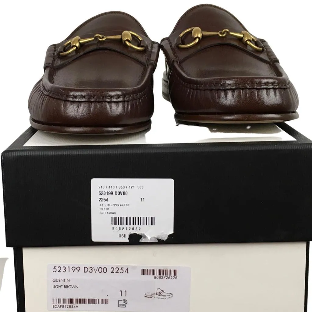 Gucci Men’s Kings Leather Slipper Slides With Buckle