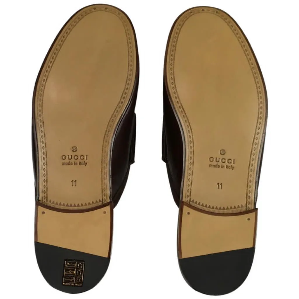 Gucci Men’s Kings Leather Slipper Slides With Buckle