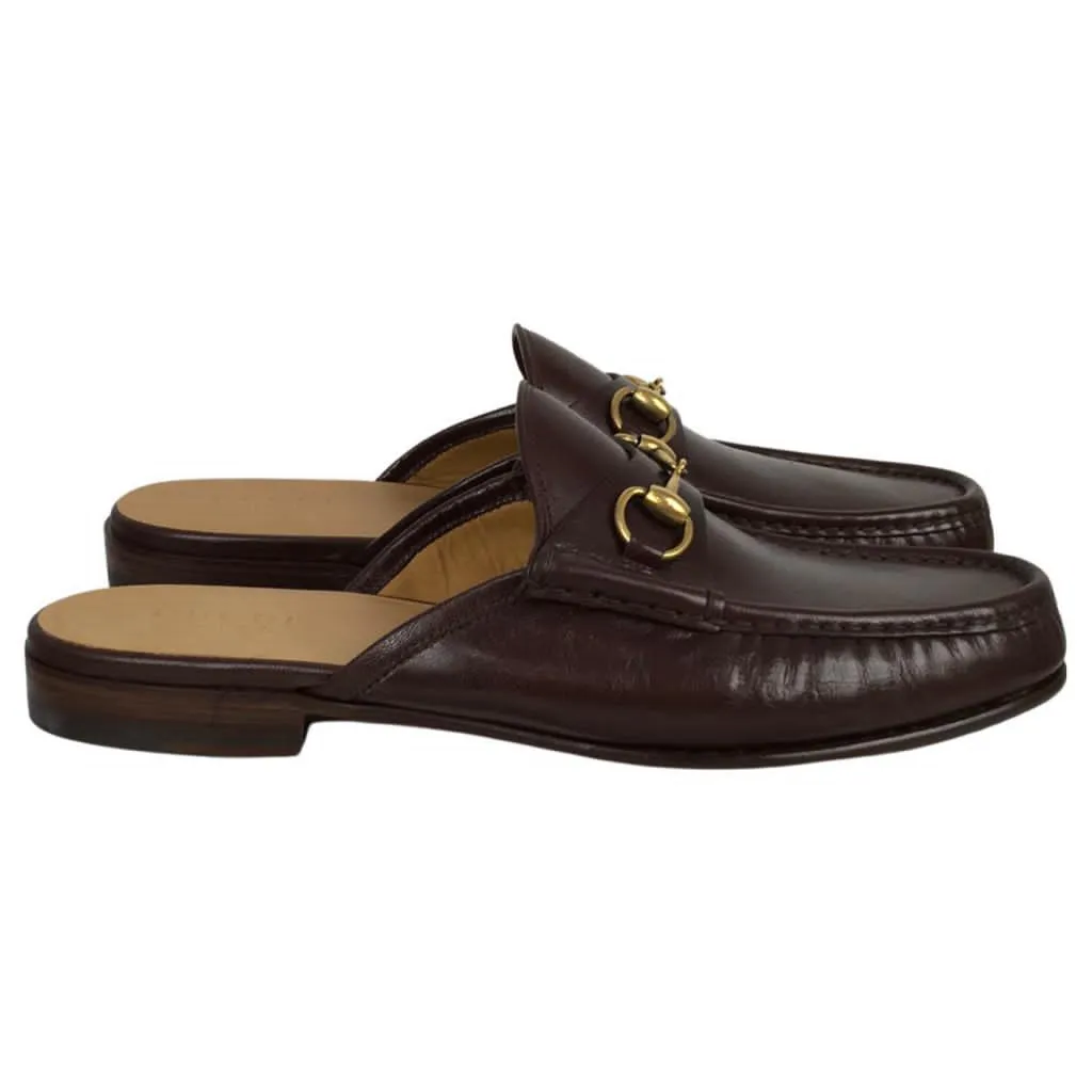 Gucci Men’s Kings Leather Slipper Slides With Buckle