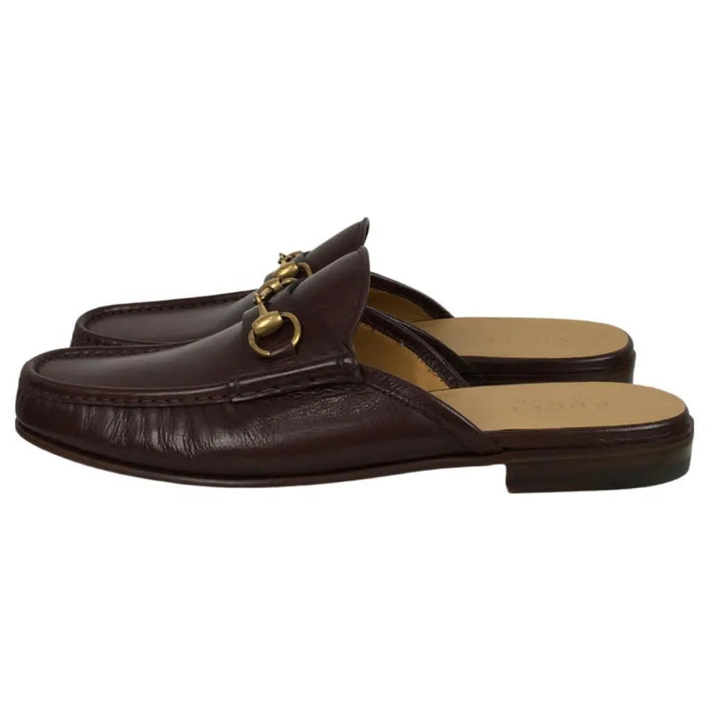 Gucci Men’s Kings Leather Slipper Slides With Buckle