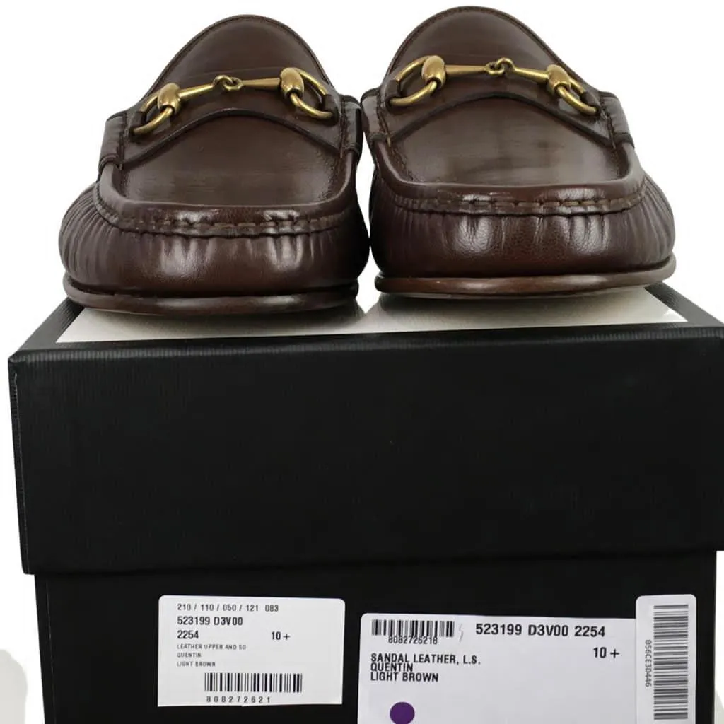 Gucci Men’s Kings Leather Slipper Slides With Buckle