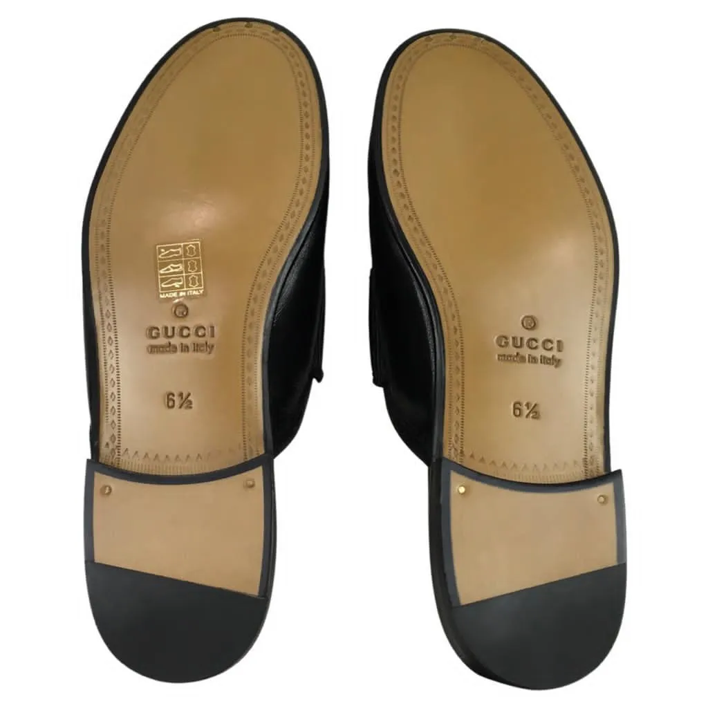 Gucci Men’s Kings Leather Slipper Slides With Buckle