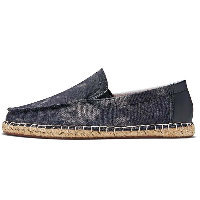 Jinquedai Mens Espadrilles Summer Fashion Breathable Flats Men Slip on Shoes Men Loafers  Men Canvas Shoes Fisherman Driving Footwear