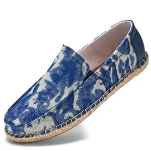 Jinquedai Mens Espadrilles Summer Fashion Breathable Flats Men Slip on Shoes Men Loafers  Men Canvas Shoes Fisherman Driving Footwear