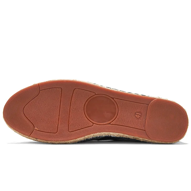 Jinquedai Mens Espadrilles Summer Fashion Breathable Flats Men Slip on Shoes Men Loafers  Men Canvas Shoes Fisherman Driving Footwear