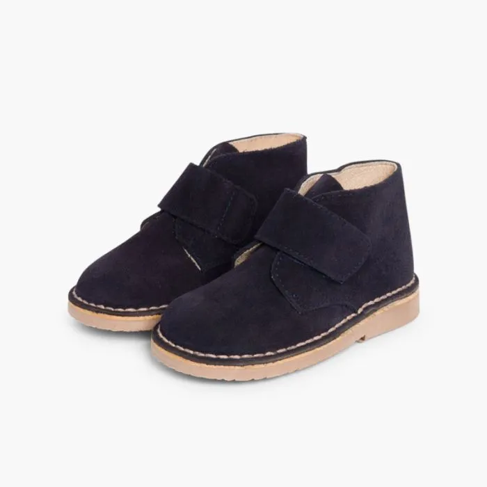 KIDS RIPTAPE SUEDE DESERT BOOTS NAVY BLUE