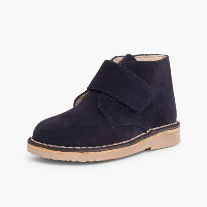 KIDS RIPTAPE SUEDE DESERT BOOTS NAVY BLUE