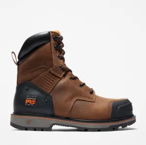 Men's TIMBERLAND PRO®  TB0A29MU 8" Brown Ballast Lace-up Composite Toe Boot (CN Railroad Approved) CLOSEOUT