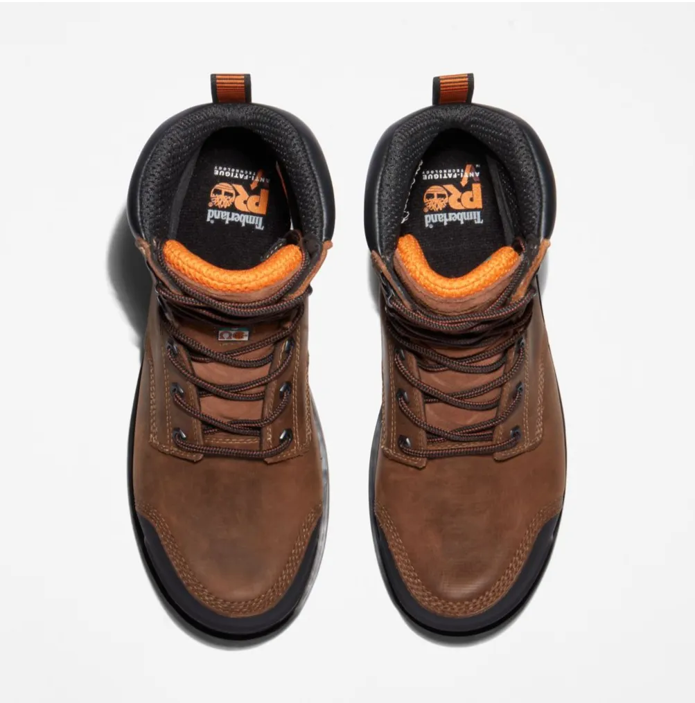 Men's TIMBERLAND PRO®  TB0A29MU 8" Brown Ballast Lace-up Composite Toe Boot (CN Railroad Approved) CLOSEOUT