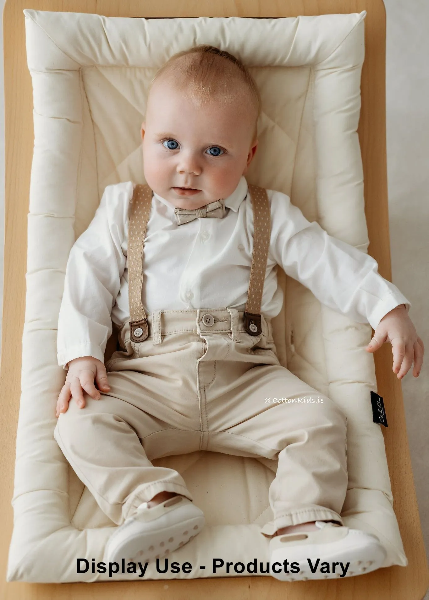 Newborn Boy Ivory Long Sleeve Shirt & Bow Tie