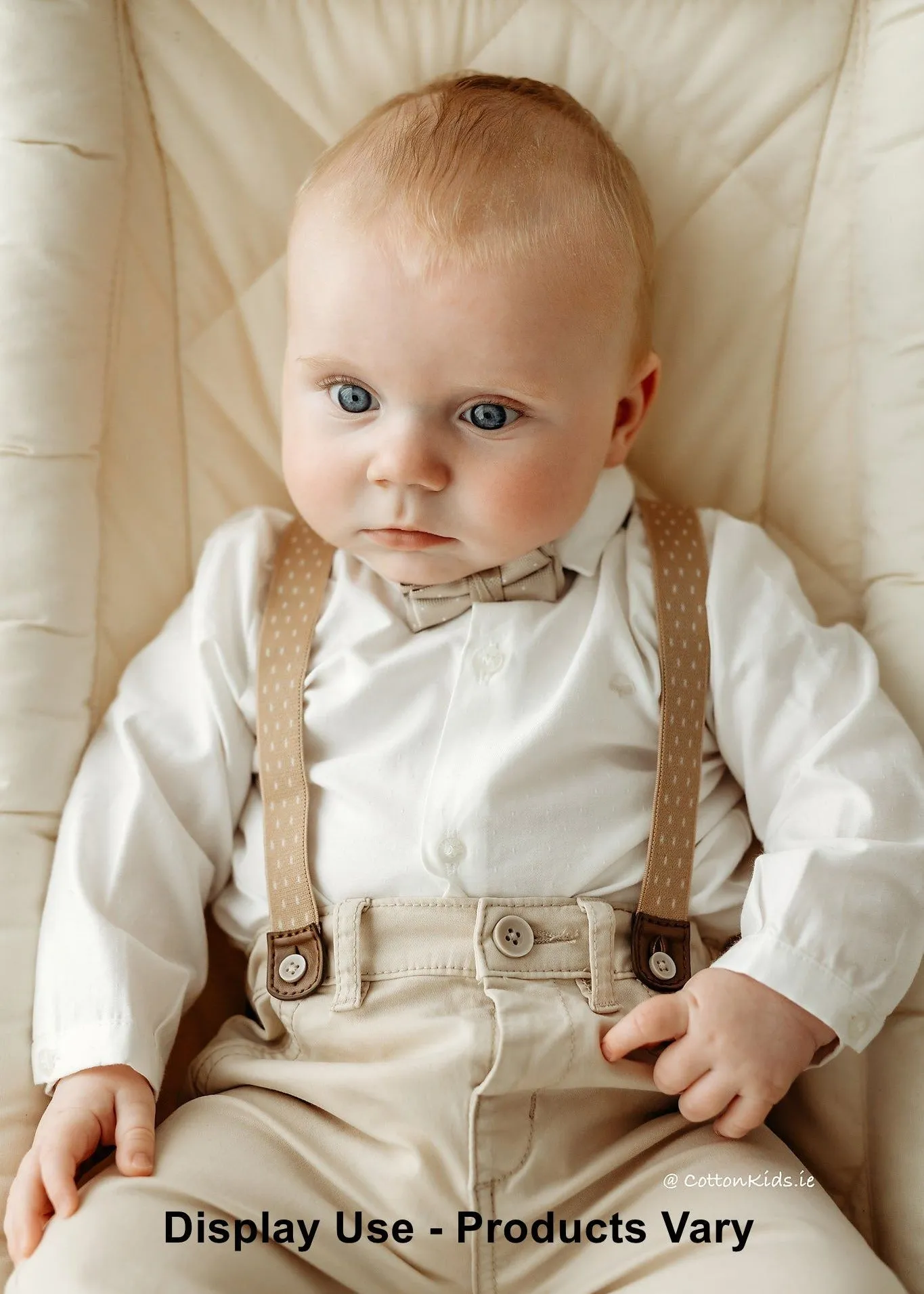 Newborn Boy Ivory Long Sleeve Shirt & Bow Tie