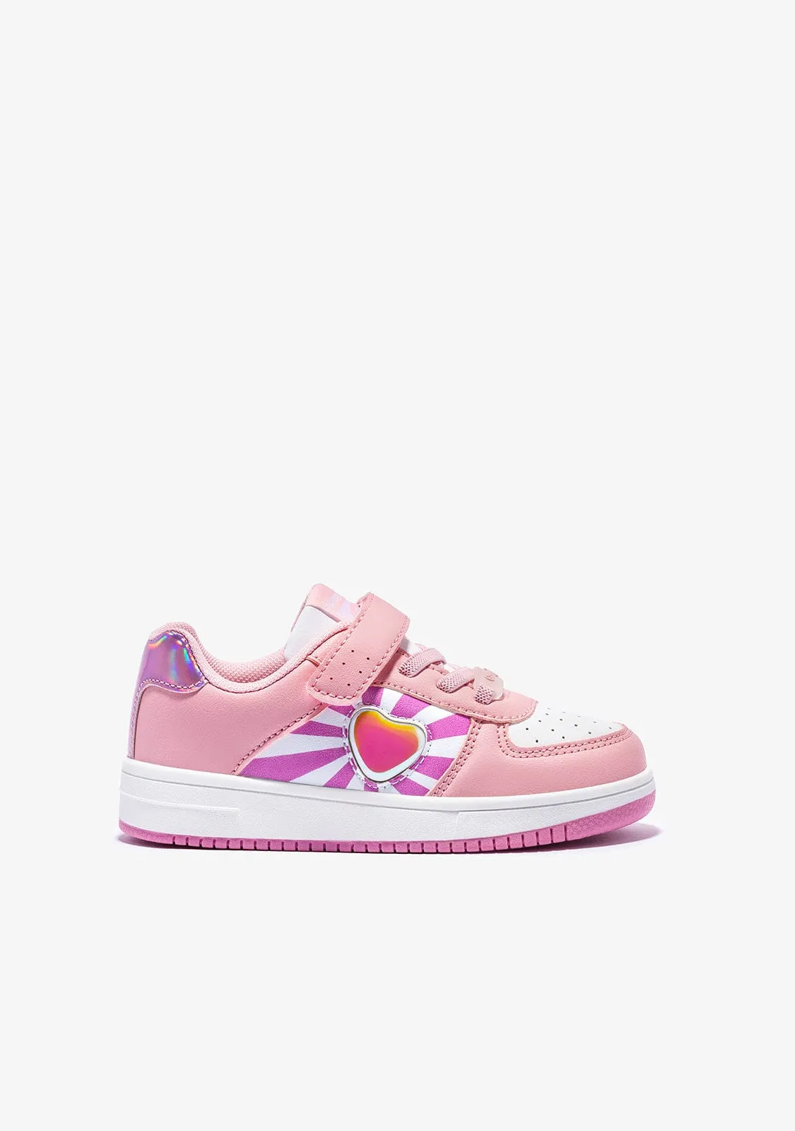 Pink With Lights Colour Changing Heart Sneakers