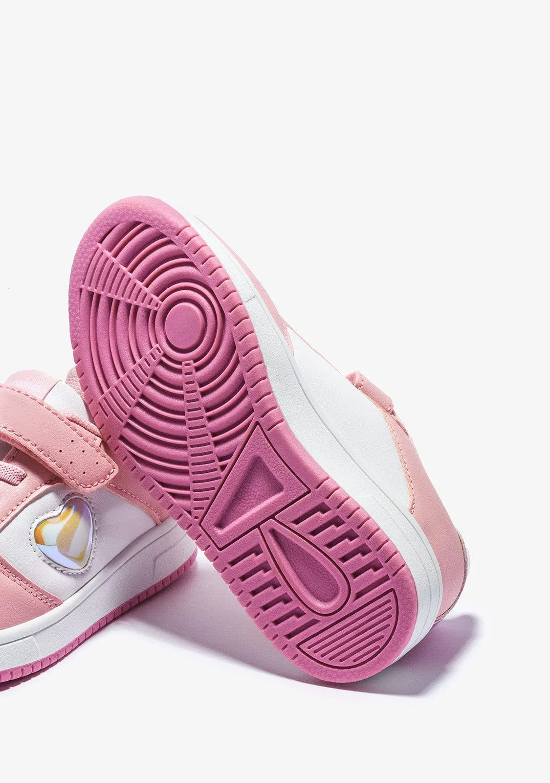 Pink With Lights Colour Changing Heart Sneakers