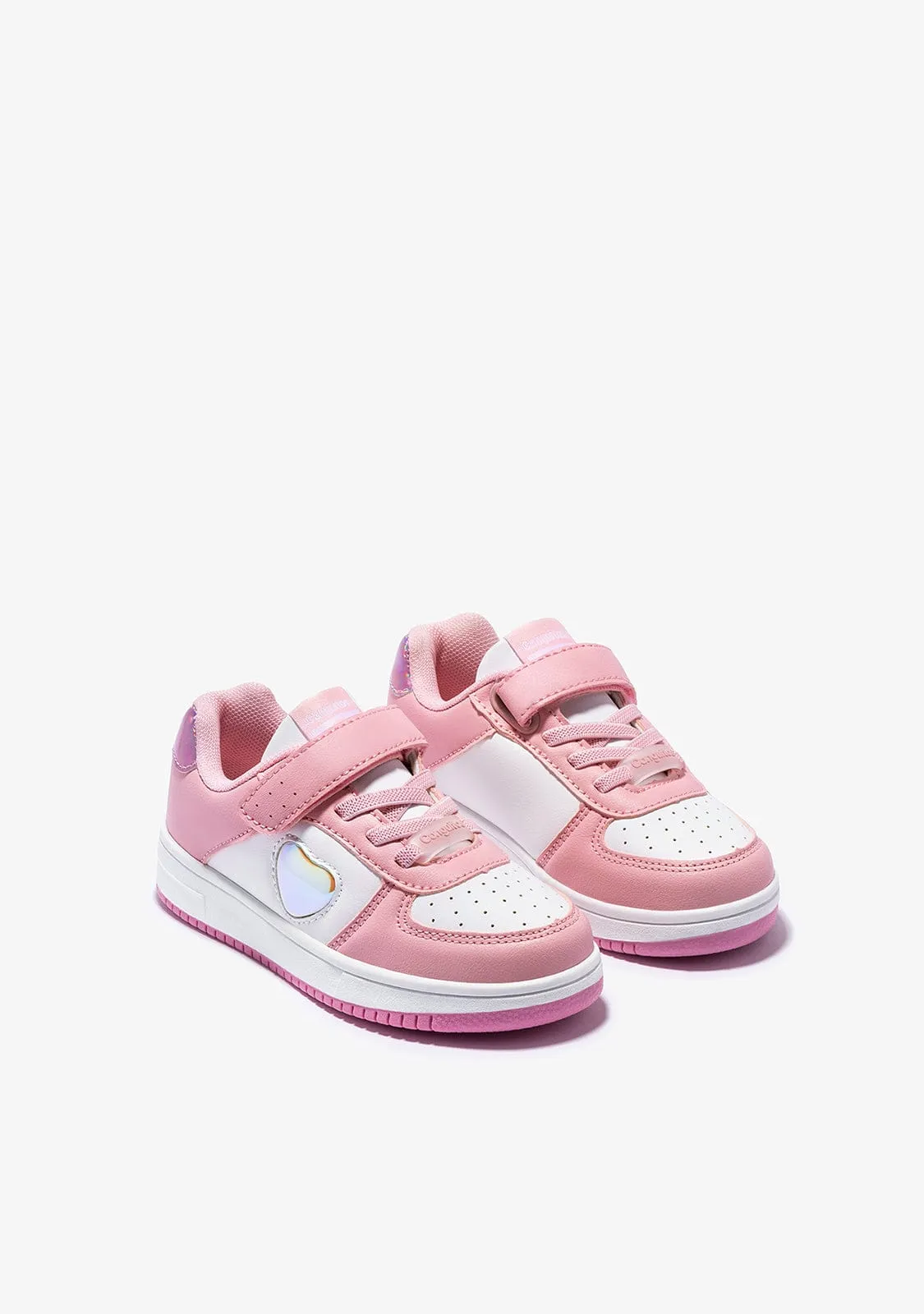 Pink With Lights Colour Changing Heart Sneakers