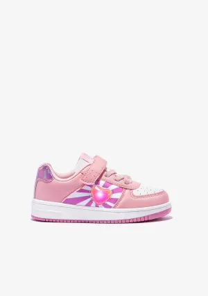 Pink With Lights Colour Changing Heart Sneakers