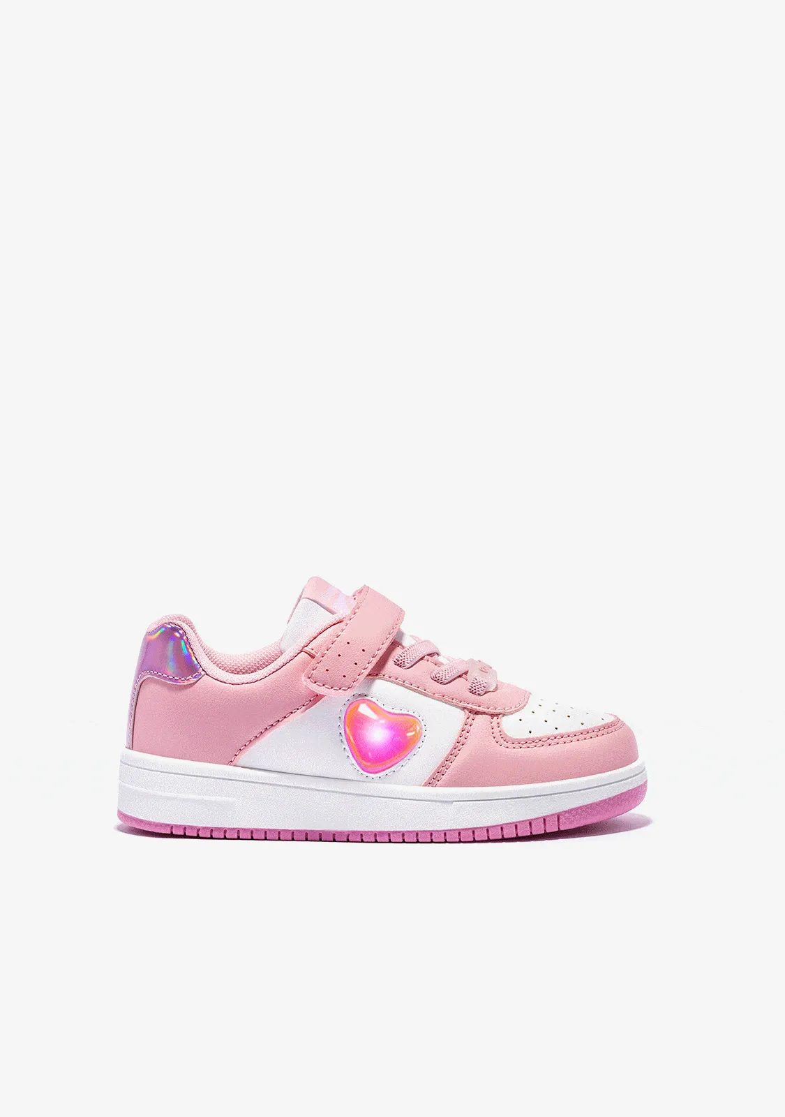 Pink With Lights Colour Changing Heart Sneakers
