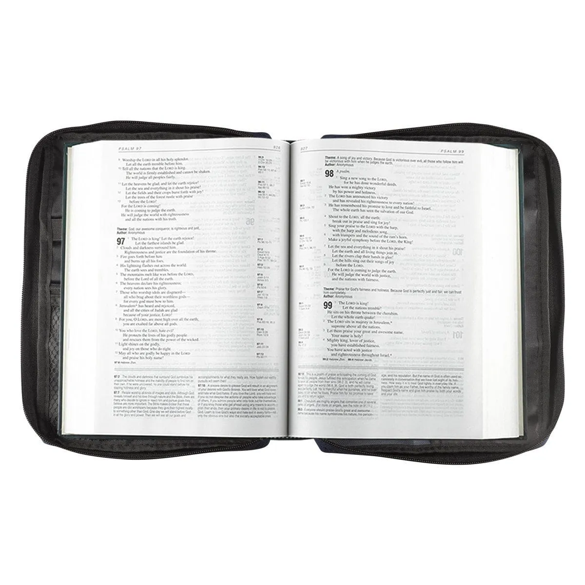 Polyester Canvas with Fish Badge in Navy Bible Cover