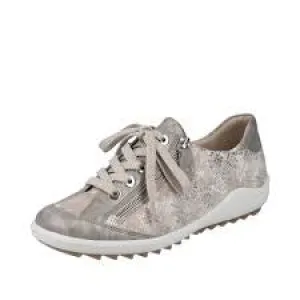 Remonte Liv Sneaker w/ Side Zip R1402-95-3 Beige Metallic