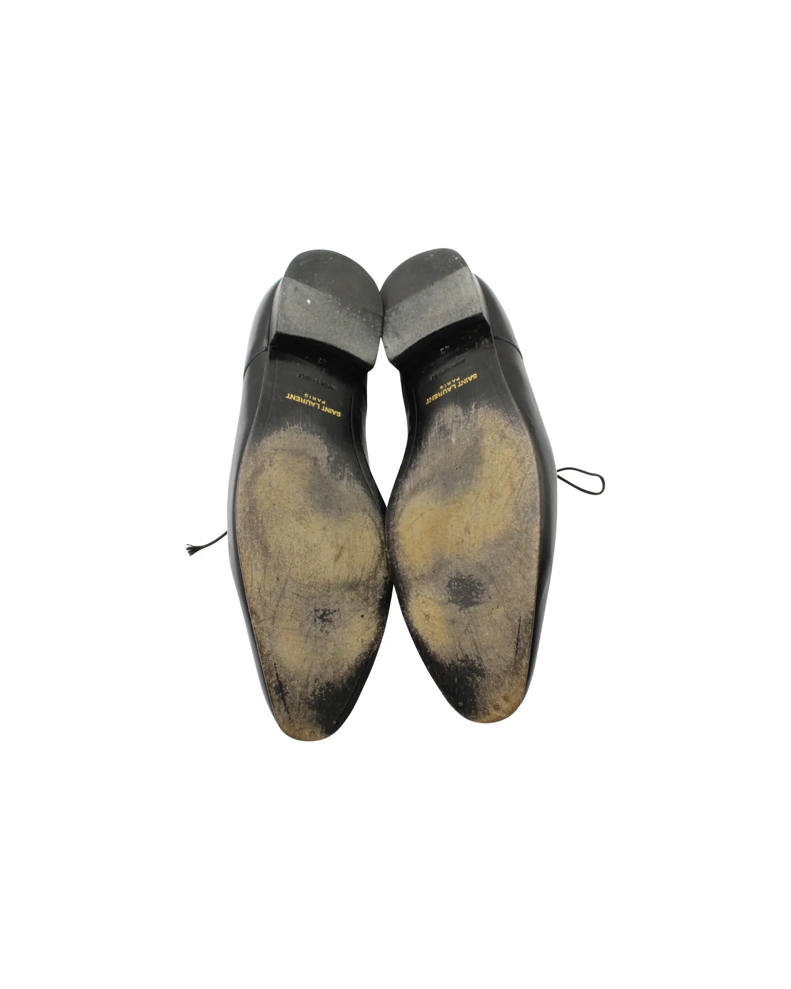 Saint Laurent Lace Up Oxfords in Black Leather